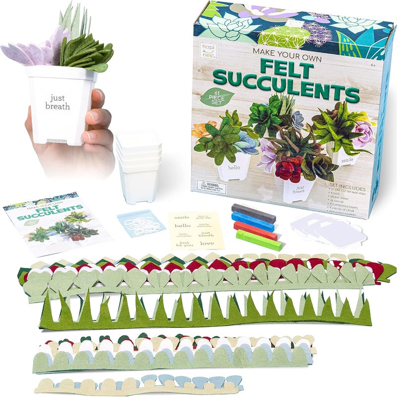 Hapinest DIY Potted Felt Succulents Craft Kit for Adults Women Teens and Seniors, Arts & Crafts for Ages 6 Years and Up - Image 4